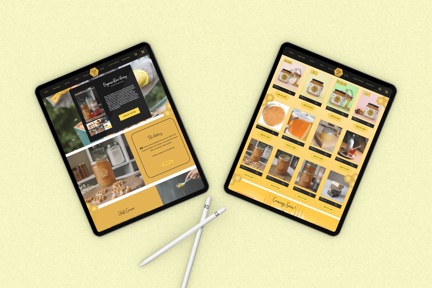 Organic Honey Website Design